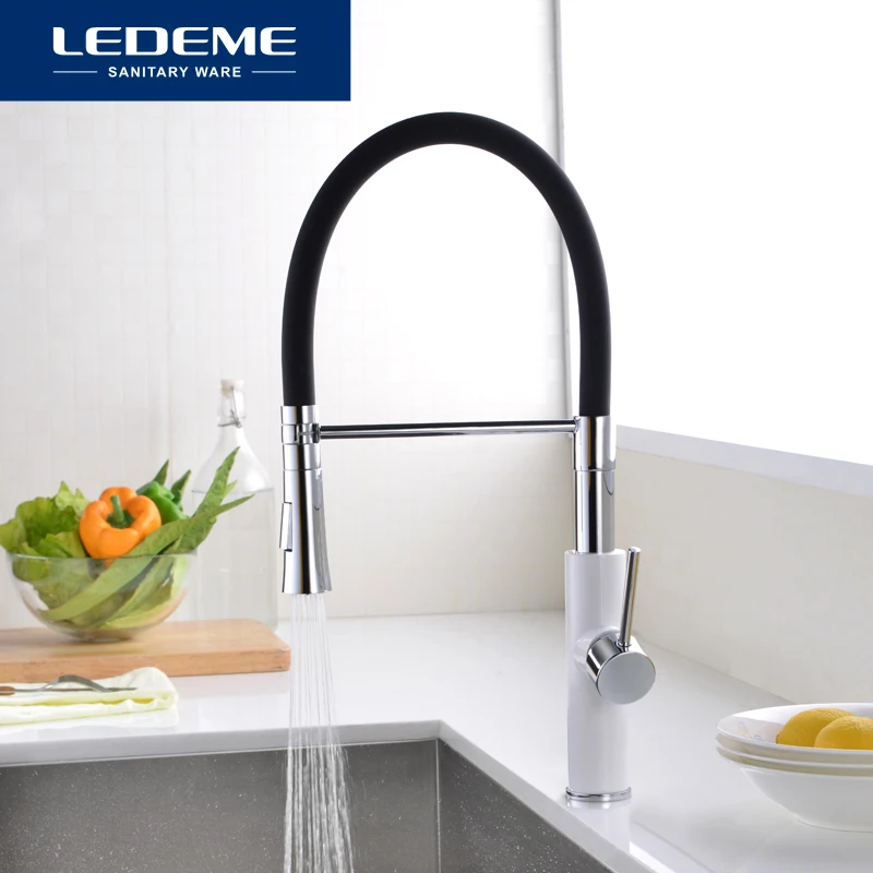  LEDEME Kitchen Faucet Water Taps Rubber Tube Mixer Torneira Kitchen Sink Faucet Mixer Crane Taps Br - 32853261813