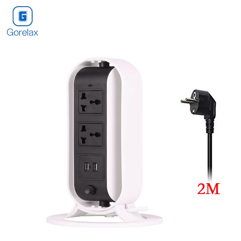 comprar 2018 Gorelax Power Strip Surge Protector com 6 Tomadas de CA + Dual 2.1A USB Slots de Giro Vertical Soquete Plug UE