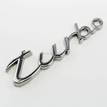 3D BLACK/SILVER CAR METAL TRUNK REAR 3D TURBO EMBLEM BADGE STICKER 1PCS