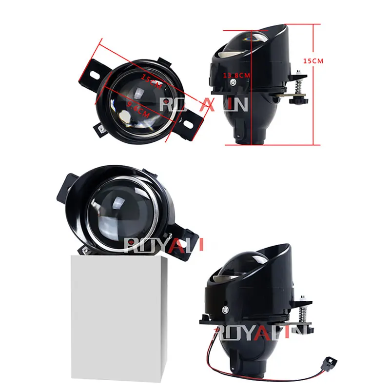 ROYALIN для Nissan регулируемые H11 Противотуманные фары линзы Bixenon D2S Лампа проектор HID