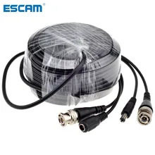 ESCAM BNC кабель 5 м/10 м/15 м/20 м/30 м/40 м/50 м дополнительный CCTV кабель видео выход DC штекер кабель для AHD/аналоговый BNC системы DVR комплект