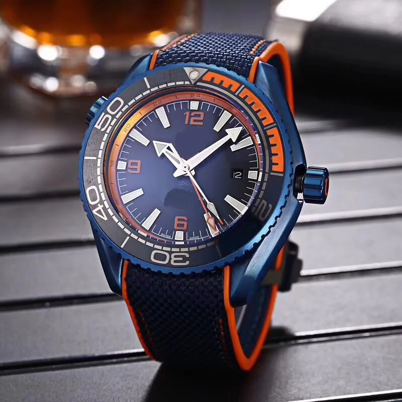 

Top brand luxury men watch aaa watch marine master series 45MM blue dial 2813 automatic mechanical rubber strap men's wristwatch
