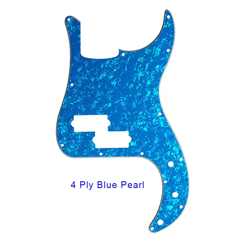 Pleroo гитарные части 13 отверстий накладки для Fender США/Мексика стандарт P бас Стиль гитары царапины пластины без фермы стержень отверстие - Цвет: 4 ply blue pearl