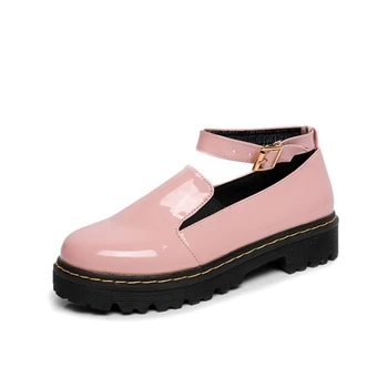 

Women Casual Shoes Spring Autumn Thick Soled Retro British Muffin Harajuku Japanese Word Buckle Wind Student Small Round Shoes
