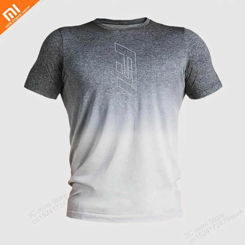 

2019 new xiaomi mijia men's training hanging dyeing one woven T-shirt thin section round neck sports short-sleeved smart home