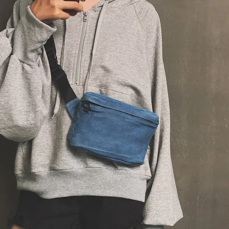 

Fashion Chest Bags Women Denim Hobos Messenger Bags 2019 New Arrival Female Casual Zipper Simple Handbags Shoulder Bags