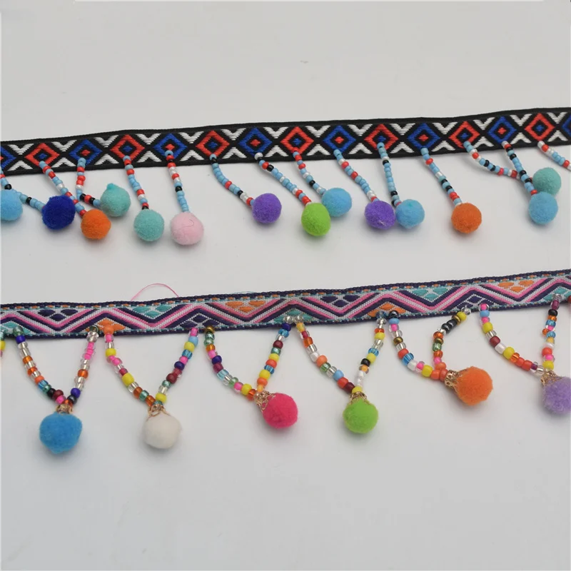 10mm Ball Pom Pom Bobble Trim Braid Fringe Ribbon Edging Craft Decoration