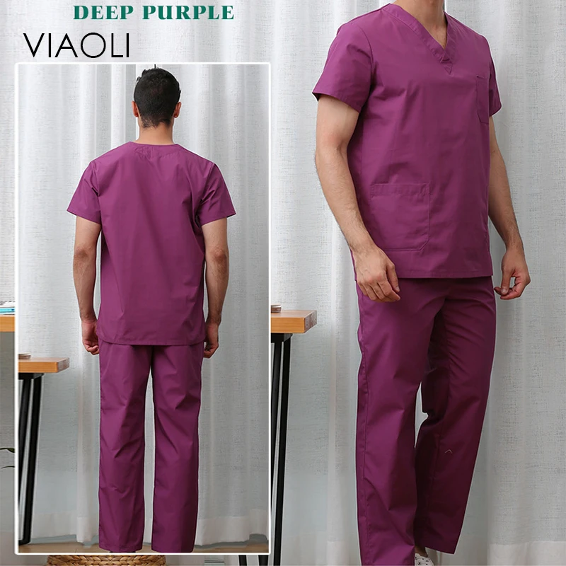 Viaoli новая Больничная Мужская медицинская одежда для ухода за ребенком, стоматологическая лабораторная куртка, тонкий хирургический костюм, медицинская одежда, медицинские наборы