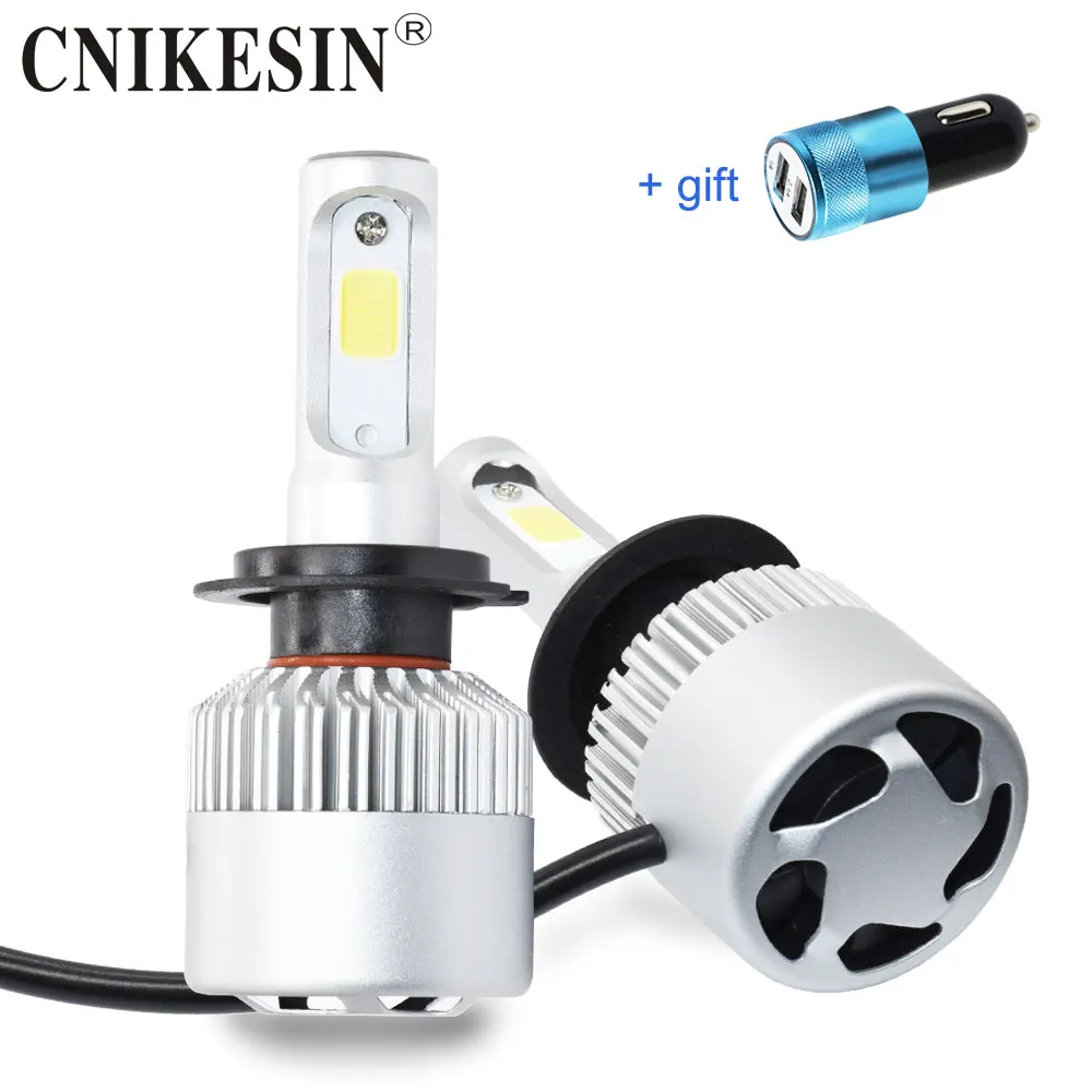 

CNIKESIN h7 led bulb Headlights Super Bright 40W 8000K Car led Conversion Kit Automobiles lamp With Fan Car Canbus Led H7 Lights