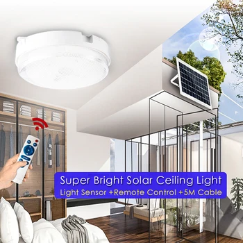 

Solar Led Ceiling Light Outdoor Super Bright Remote Control IP65 Waterproof Solar Light Outdoor Solar Garden Light For Yard