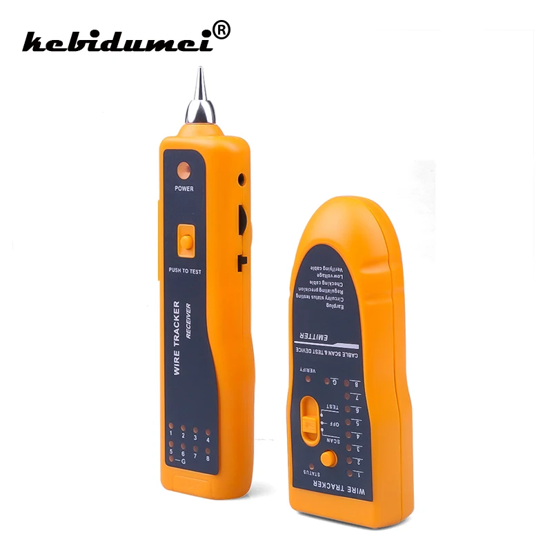 kebidumei Hot For RJ11 RJ45 Cat5 Cat6 Telephone Wire Tracker Tracer Toner Ethernet LAN Network Cable Tester Detector Line Finder