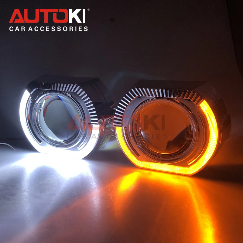 Autoki New X5r 2.0 Sports Led Angel Eyes Hid Bi Xenon Projector Lenses
