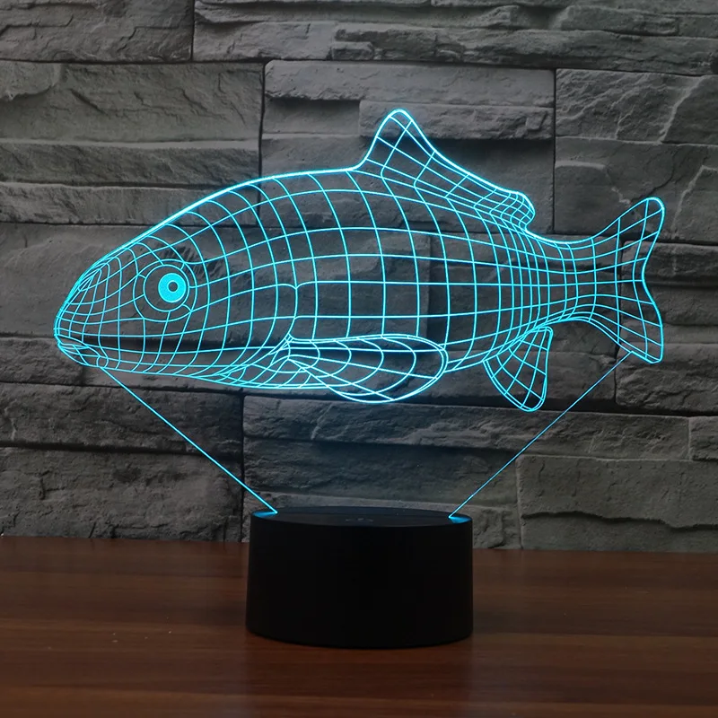 Маленькая рыбка светодиодная маленькая настольная лампа 3d акриловая Фуле Прямая