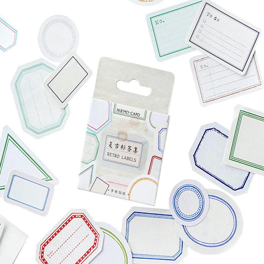 

46 Pcs/pack Retro label Series Sticker Simple Mini Paper Sticker Decoration DIY Ablum Diary Scrapbooking Label Sticker