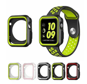 

100PCS Soft Silicone Case Bumper For Apple Watch iWatch Series 1 & 2 & 3 & 4 Cover Frame Full Protection 42mm 38mm 40mm 44mm