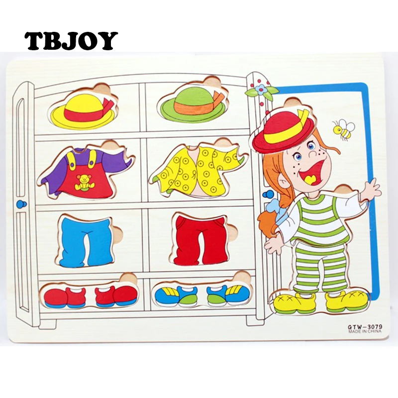

Dressing Up Clothing 3D Wooden Puzzle for Children Toys Educational Toy 3D Wooden Puzzle Hobbies for Toddler Boys and Girls 2019