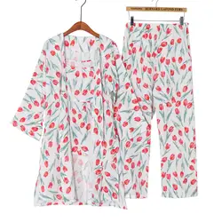 3 шт./компл., Хлопковая пижама для беременных, пижама для кормящих женщин, ночное белье для кормления, пижамы для беременных женщин, домашняя