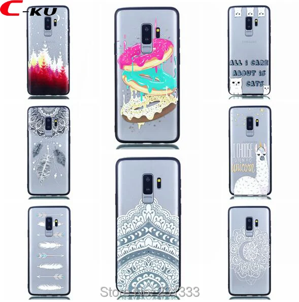 C-ku для Samsung Galaxy S9 PLUS Huawei P20 LITE PRO Чехол из ТПУ с рельефным рисунком + PC Твердый чехол