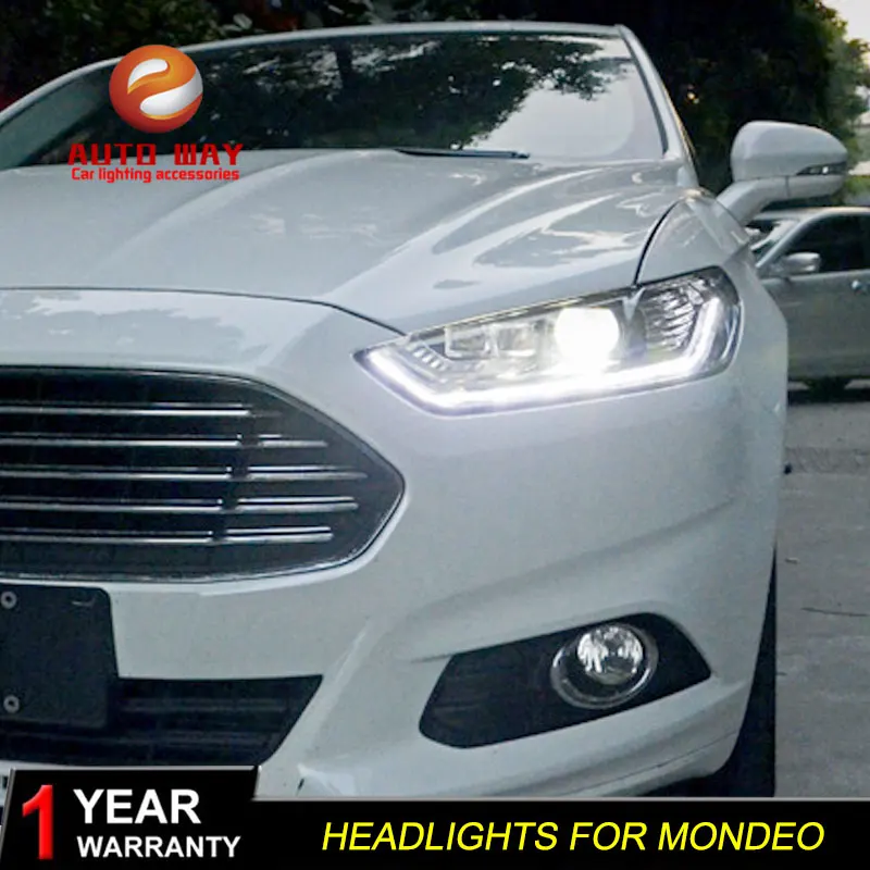 Автомобильный Стильный чехол на голову для Ford Mondeo 2013- фары светодиодный фары DRL Объектив Двойной Луч Биксенон HID автомобильные аксессуары