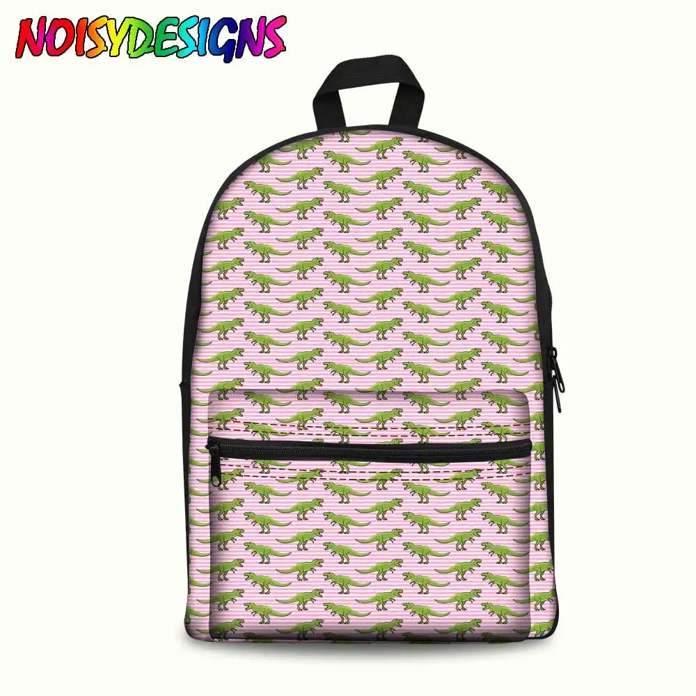 Школьный Рюкзак Для Подростка 3D Животное Динозавр на розовом рисунок в полоску рюкзак повседневный женский мальчики девочки Молодежные Mulitcolor - Цвет: LMYD3852J