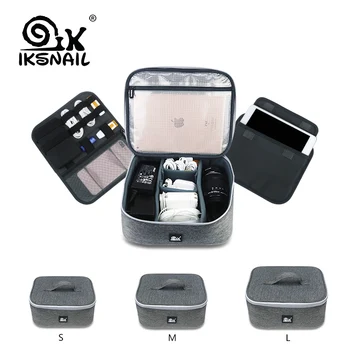 

IKSNAIL Waterproof Protect Case For GOPRO XIAOMI YI SJ Camera Accessories Hard Drive Power Data Cable Multi-function Storage Bag