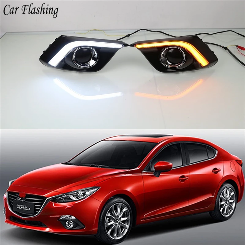 Car Flashing 1 pair LED DRL Daytime Running Light Daylight yellow turn