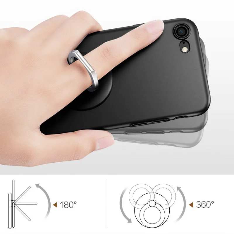 Universal 360 Degree Finger Ring Mobile Phone Grip Stand Holder For iPhone Samsung Huawei Phone Mount Stand Round