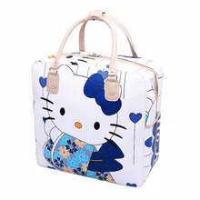 Women’s Cute Hello Kitty Travel Bag Girls Lovely PU Leather Shoulder Messenger Tote Large Capacity Luggage Accessory Product New