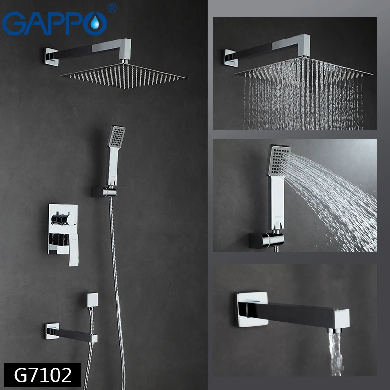 Billig GAPPO Dusche Armaturen bad wasserhahn mischer badewanne wasserhähne regen dusche set wand montiert dusche system torneira tun chuveiro