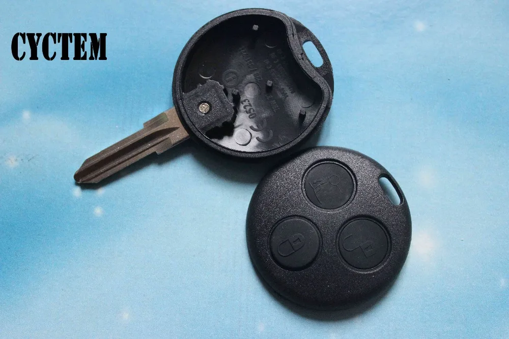 

CYCTEM Car Key Shell Blank Case Replacement 3 Buttons Remote Key Cover Fit For Mercedes Benz Smart + Free Shipping