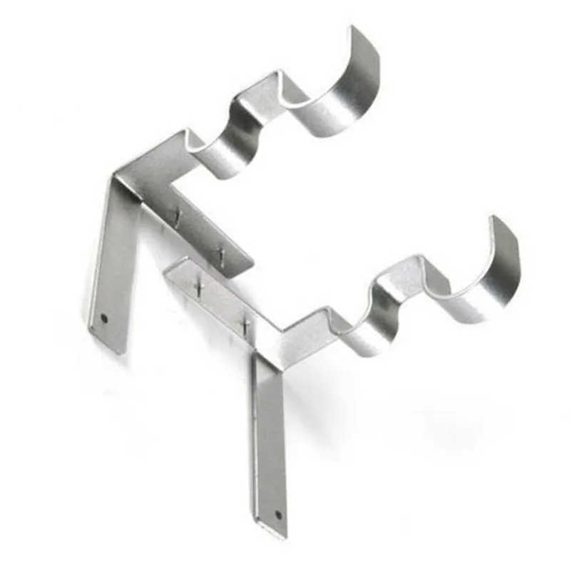 1 Pair Curtain rod bracket silver Hang Curtain Rod Holders Tap Right Into Window Frame Curtain Rod Bracket #2h08 (7)