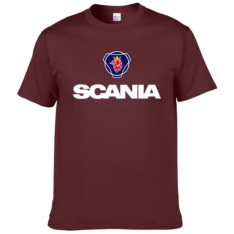 Новинка, мужские футболки, модная футболка Saab SCANIA, хлопковая Футболка с круглым вырезом и короткими рукавами, летняя футболка#190