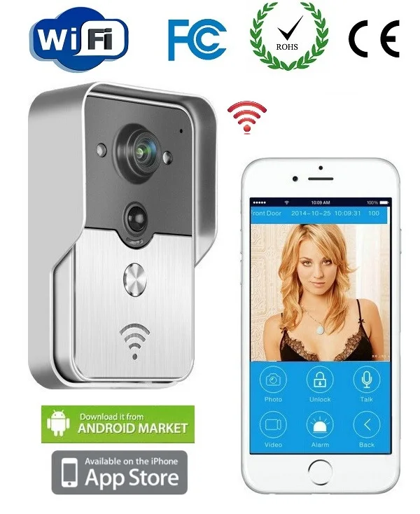 

Wifi videoglazok door phone Remote Unlock Waterproof video intercom door camera Support iOS Android for iPad Smart Phone Tablet