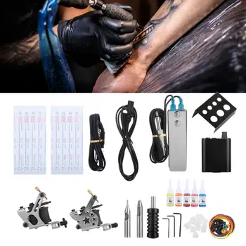 

Tattoo Gun 2 Types Professional Tattoo Kit Liner Shader Tattoo Machine Tattoo Needles Accessories Tool Permanent Make Up a