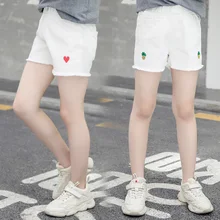 От 4 до 13 лет Короткие штаны для маленьких девочек летние подростковые шорты детские джинсовые шорты для больших девочек хлопковые брюки для девочек, одежда