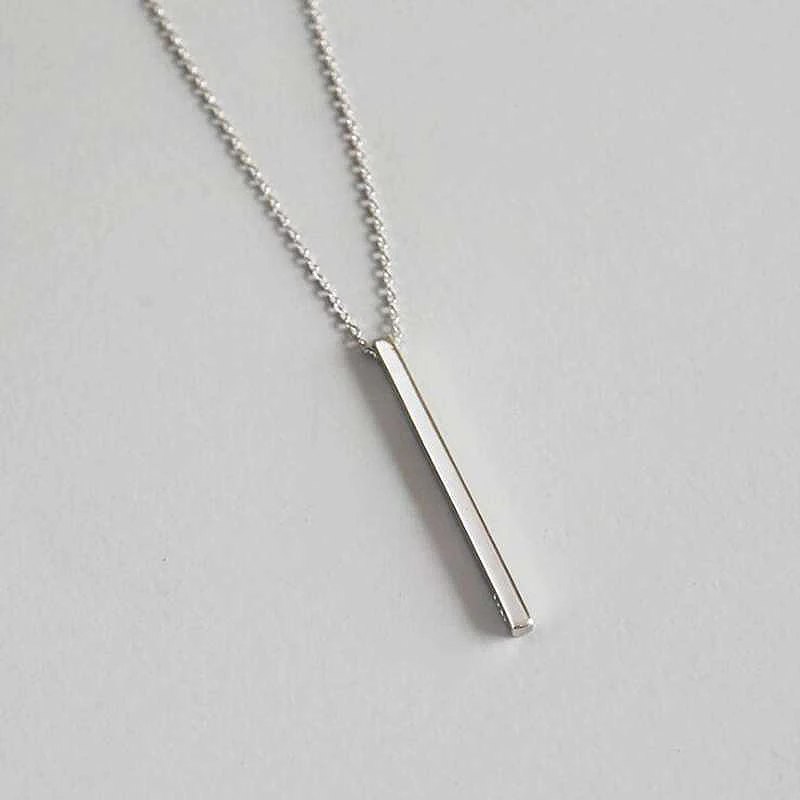 Ruifan линия иглы 925 стерлингового серебра длинное ожерелье с подвеской простое и романтичное ювелирные изделия подарок на День святого Валентина для женщин YNC091