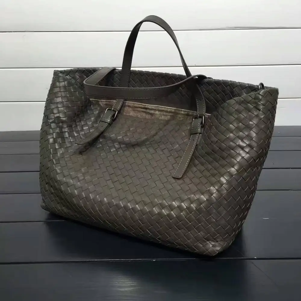 ISHARES, модные дизайнерские сумки, натуральная кожа, овчина, сумка на плечо, плетение, большая сумка для покупок, бренд, ручная работа, сумки IS272154 - Цвет: Steel Grey