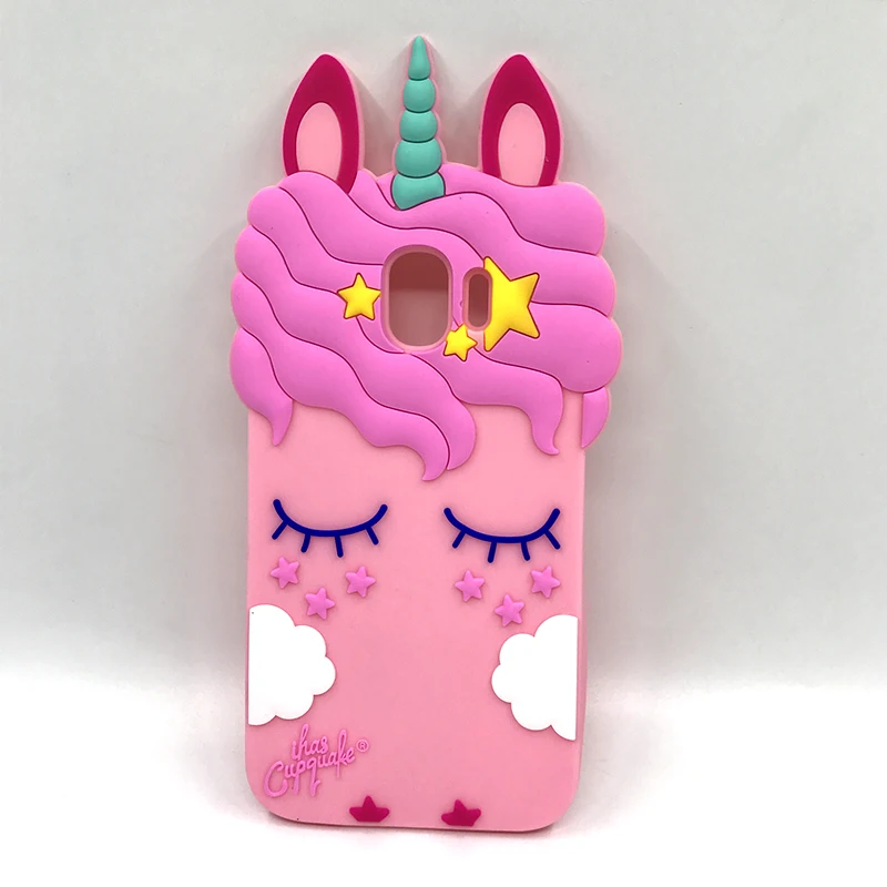 

3D Cartoon Sexy Eyelash Pink Horse Unicorn Phone Cover Case For Samsung Galaxy J3 J5 J7 Prime 2016/2017 J2 Pro A8 2018 S6 S7 S8