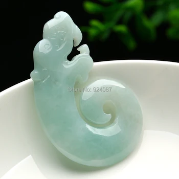 

Authentic Burma a Jade Pendant Zodiac dragon natural jade antique dragon jade Choker pendant for men and women section