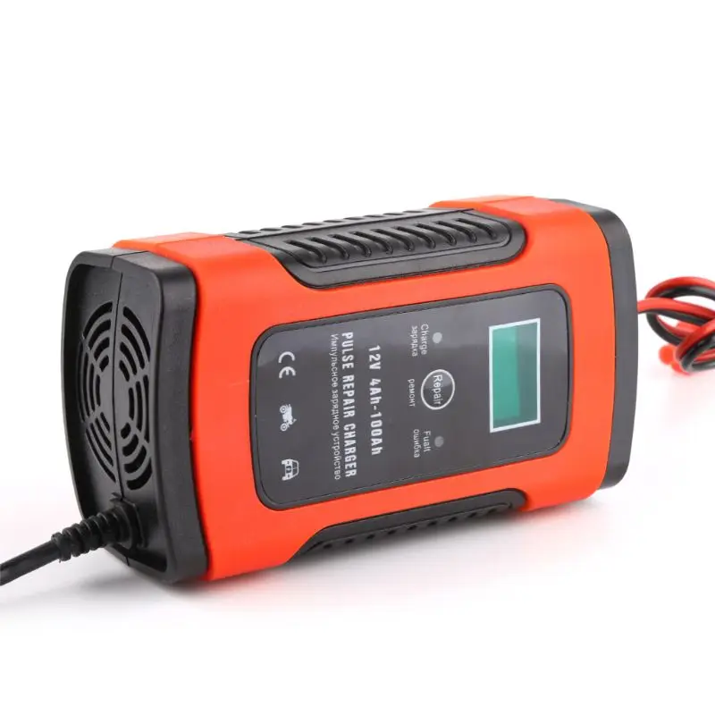 Auto Car Intelligent Battery Charger 1 Pc DC 12V 5A Pulse Repair Truck Storage EU/ US Plug With LCD Display