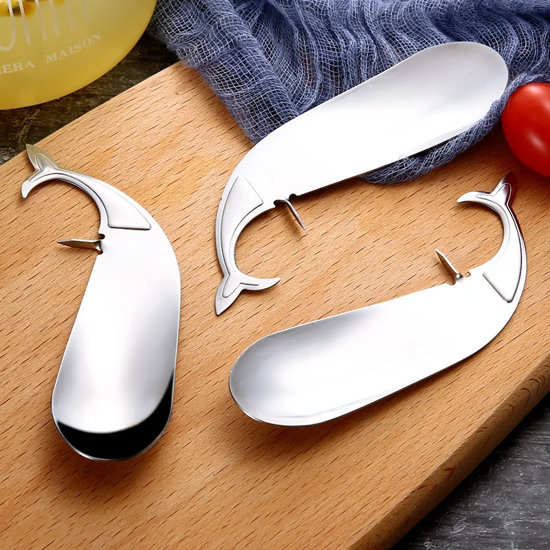 Passion Fruit Spoon Stainless Steel Fruit Opener Dolphin Shape Melon Scoops Avocado Opening Knife Cute Kitchen Gadgets