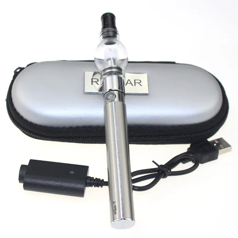 

1pc/lot Glass Globe Atomizer Ego T Battery E Cigarette Zipper Case wax vaporizer M6 Dry Herb Vaporizer Pen Starter Kit E-cig
