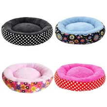 Домашнее животное кошка собака кровать теплое гнездо с красочной точкой цветок Печать Круглый Крытый собаки кошка дом