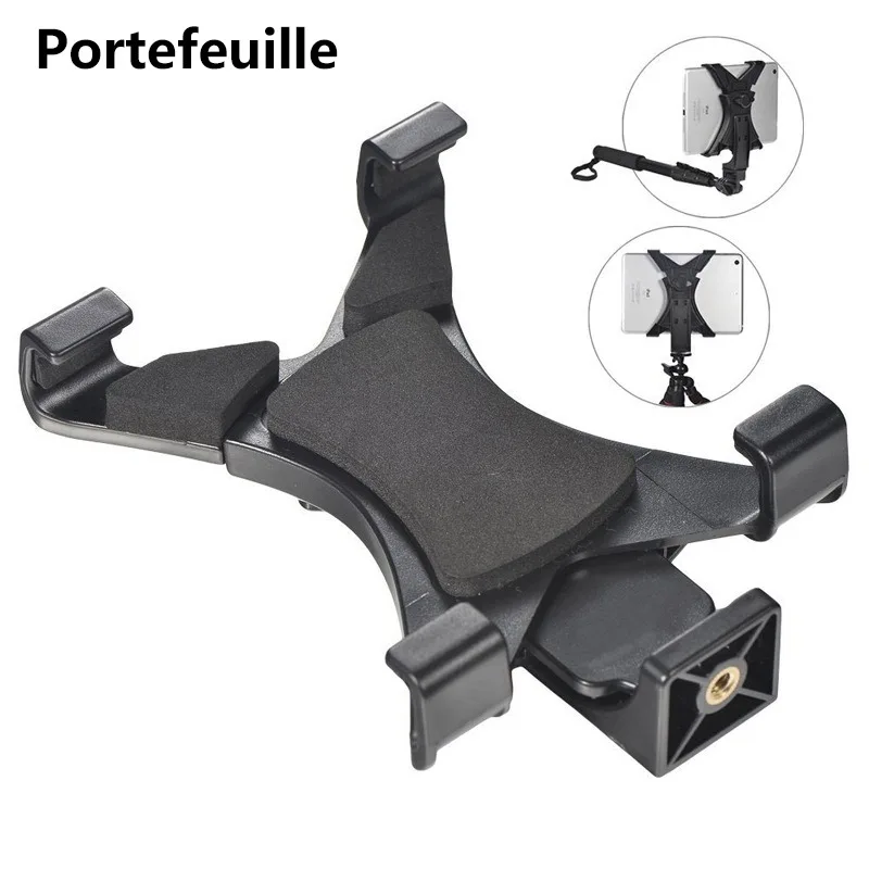 

Portefeuille Universal Tablet Tripod Holder Adapter for Apple iPad Air Pro 10.5 9.7 Mini iPhone 7 Plus 8 X 10 Selfie Clamp Mount