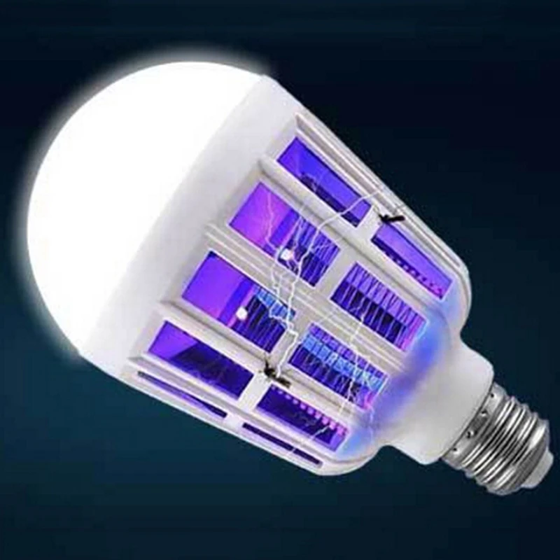 220V 9 Вт 20 хит продаж 2 в 1 E27 светодиодный Лампа Электрическая ловушка для комаров