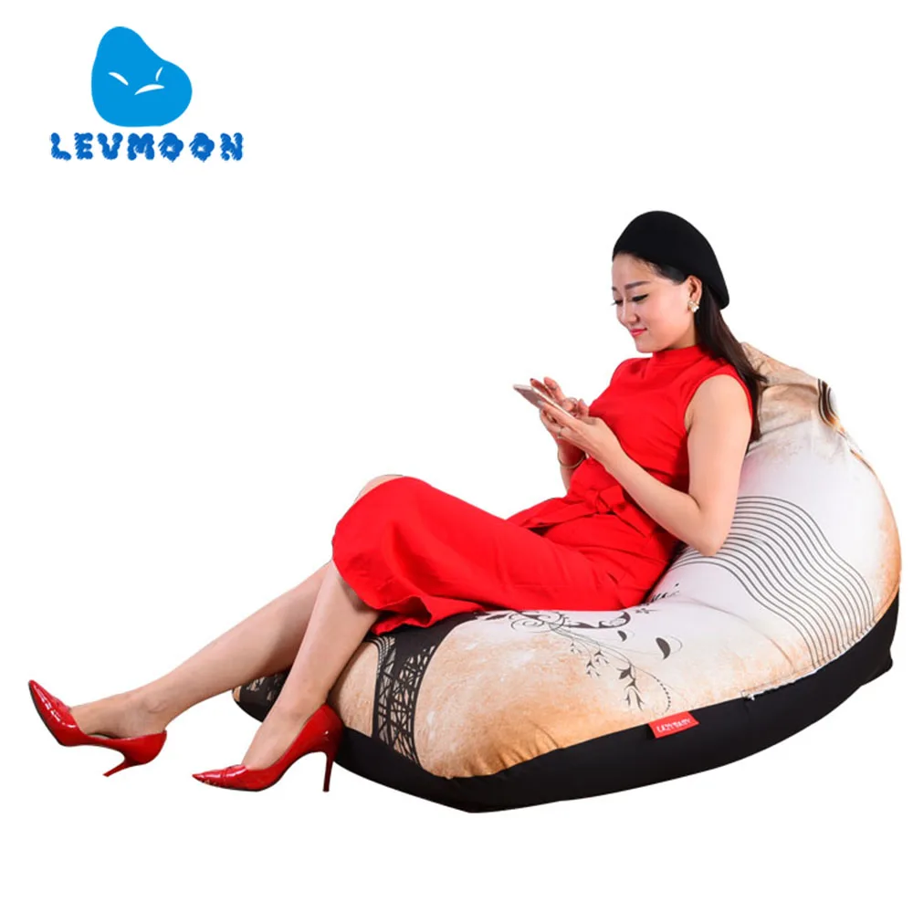 cheap LEVMOON Beanbag Sofa Chair Eiffel Tower Seat Zac Comfort Bean Bag Bed Cover Without Filler Cotton Indoor Beanbags Lounge Chair