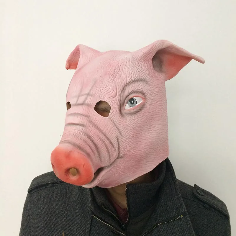 Realistic Scary Masks Halloween Latex Pig Head Mask For Horror Party