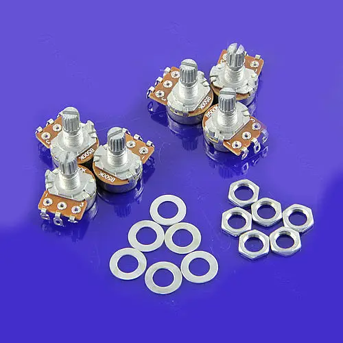 

6 New Guitar Potentiometer B500k Split Shaft Pots Audio Tone Switch Control