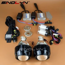 SINOLYN HID 2.5 дюймов Би ксенон Объектив Проектора Фар Комплект Black Кожухи H4 Фары Освещения Линзы Автомобиль Мотоцикл Мини WST H7