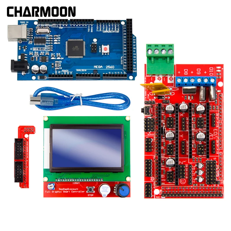 

3D Printer Parts Excellent Mega 2560 R3 Mega2560 REV3 +RAMPS 1.4 Controller +RAMPS1.4 LCD 12864 LCD for arduino kit